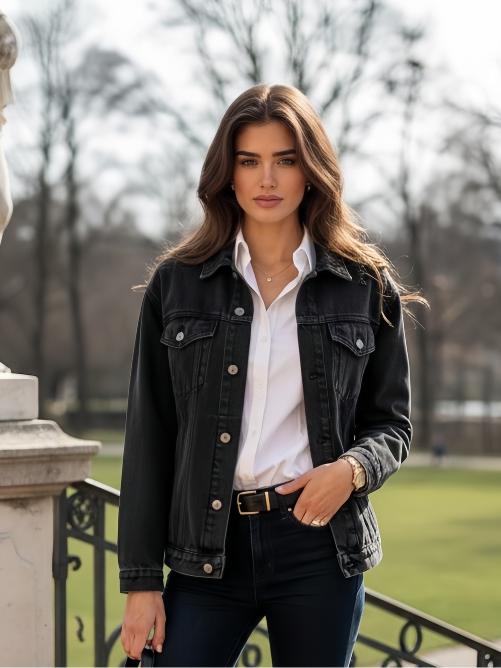 Missguided Black Denim Jacket - Classic Trucker Style